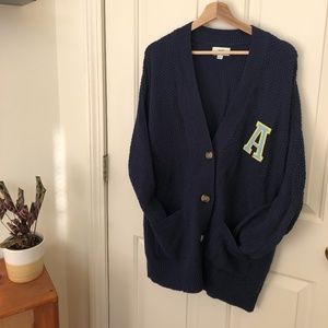 aerie letterman sweater